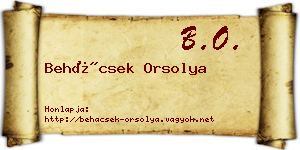 Behácsek Orsolya névjegykártya