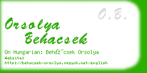 orsolya behacsek business card